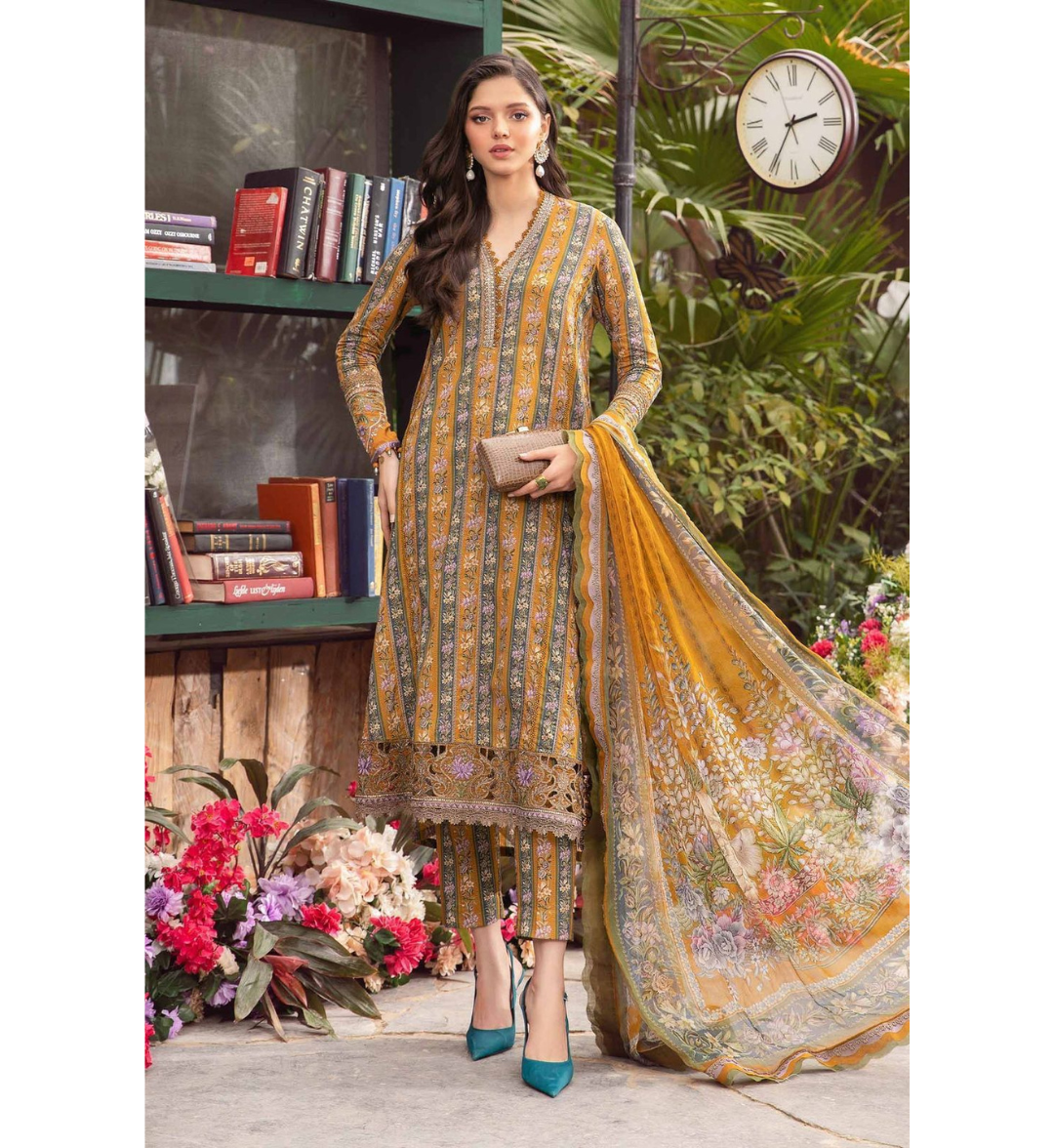 AL KAUSAR FABRICS Printed Lawn Front With Heavy Embroidered Collection